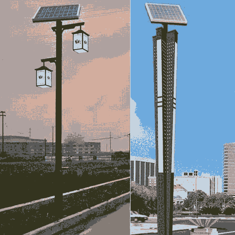 4米庭院用太陽(yáng)能路燈，鋰電池LED光源